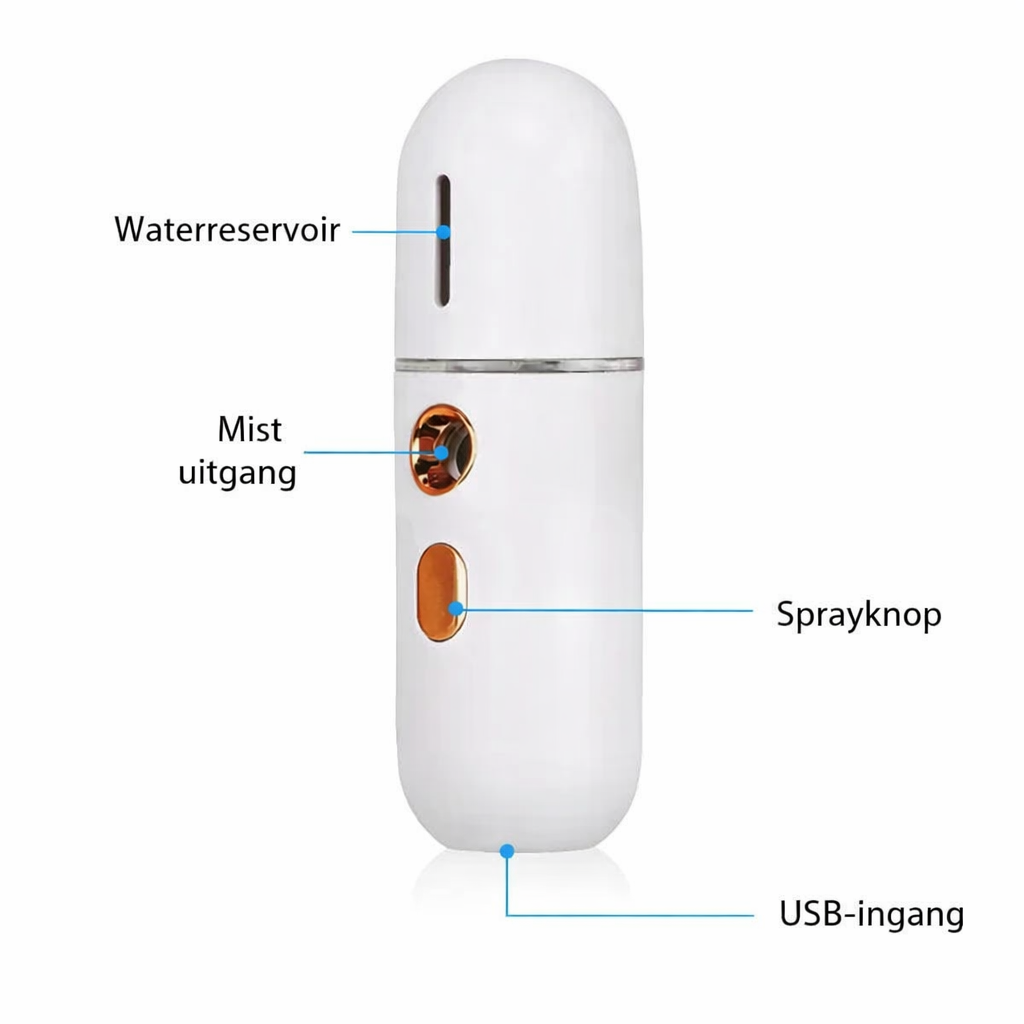 HydraMist™ Nano Facial Spray – Directe hydratatie voor een frisse huid