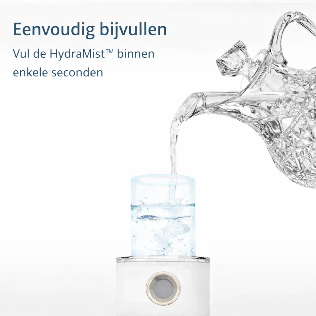 Instructie over hoe je de watertank van de gezichtsspray eenvoudig kunt bijvullen